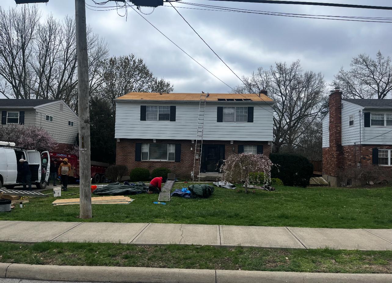 Madeira, Ohio roofing project #1 - During